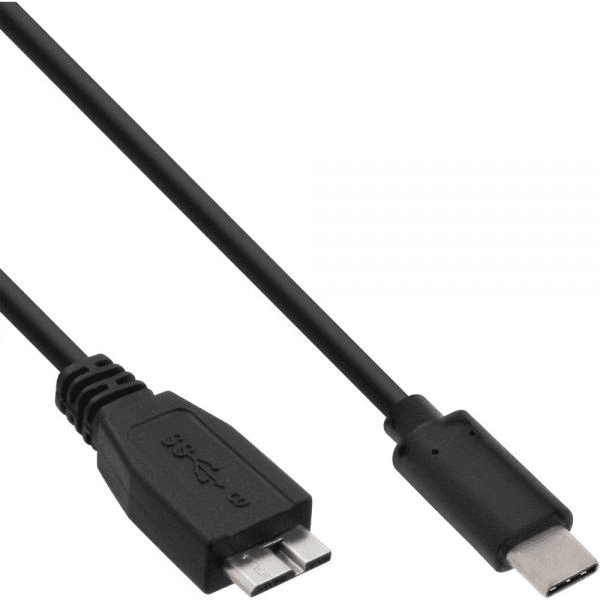 InLine 35726 USB kábel USB 3.2 Gen 2 (3.1 Gen 2) 0,5 m USB C Micro-USB B Čierna