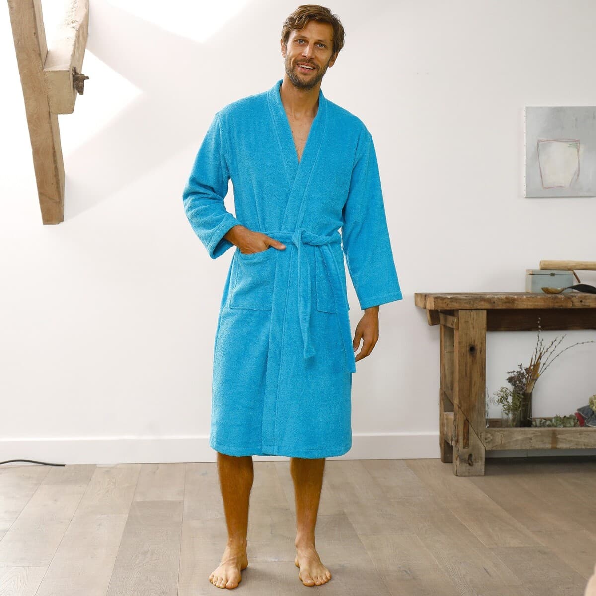 Jednofarebný župan z buklé froté zn. Colombine® s kimono golierom