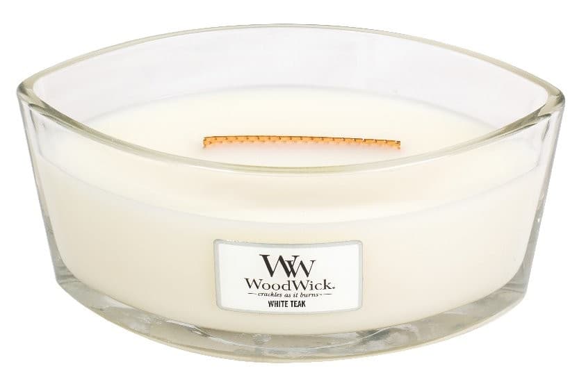 Woodwick sviečka loď White Teak