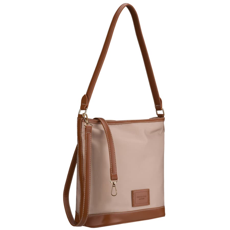 Dámska béžová crossbody kabelka z polyesteru - Peterson
