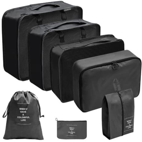 Livefy cestovný set organizérov LuxePack 7ks, čierny