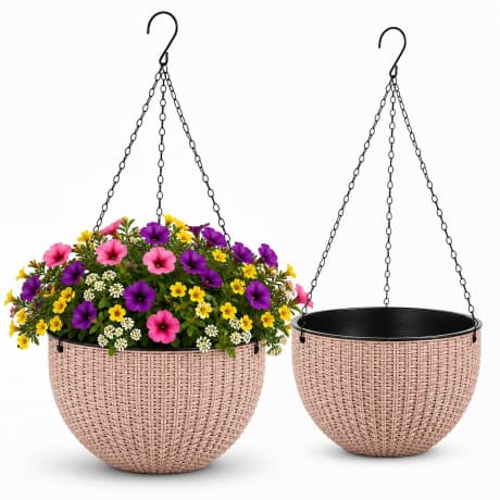 Livefy závesný kvetináč Flowers 26cm, bežový