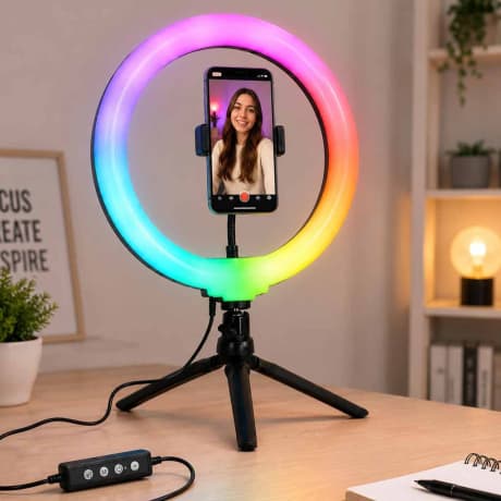 Livefy Selfie Ring Light kruhové LED svetlo, čierne