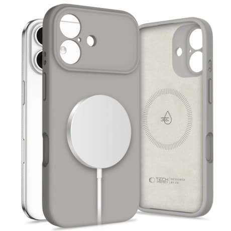 Tech-Protect Silicone MagSafe kryt na iPhone 17, sivý