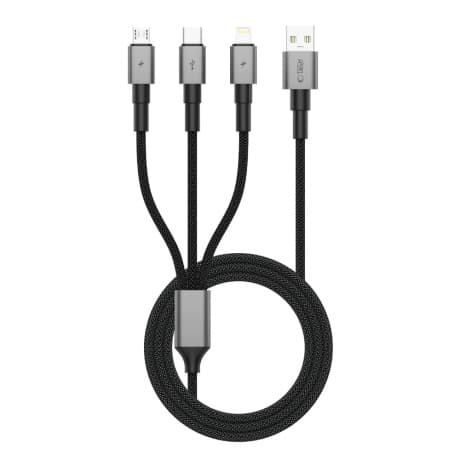 Tech-Protect Ultraboost DNA kábel USB - USB-C / Lightning / Micro USB 3A 120cm, šedý
