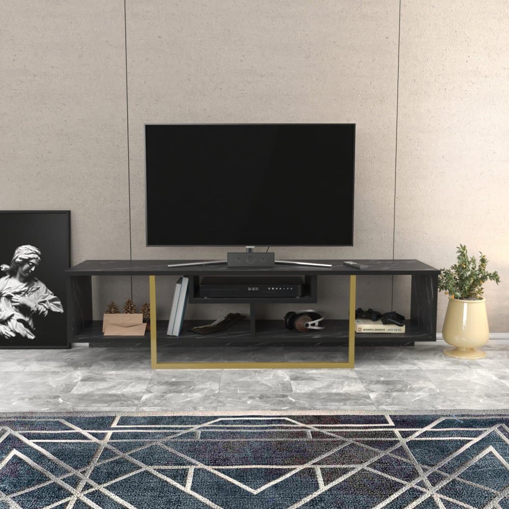 TV stolík Asal 150 - Black, Gold