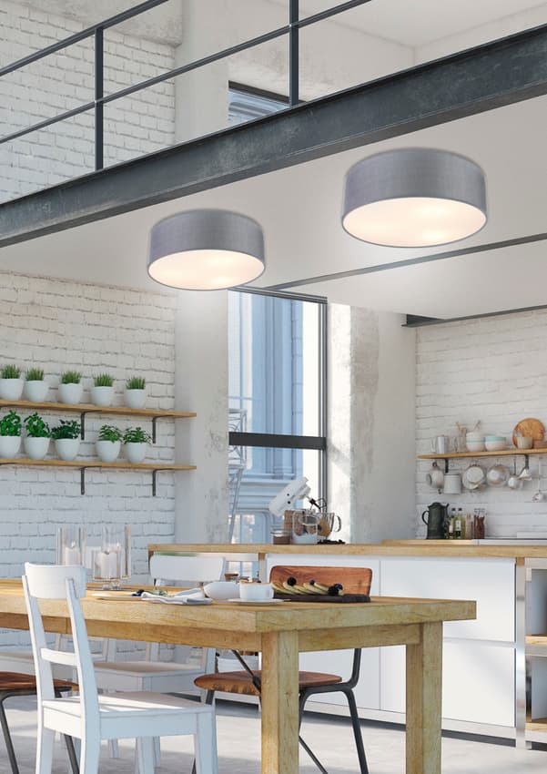 Okrúhla stropná lampa svetlosivá 3x40W E27 40cm Kioto
