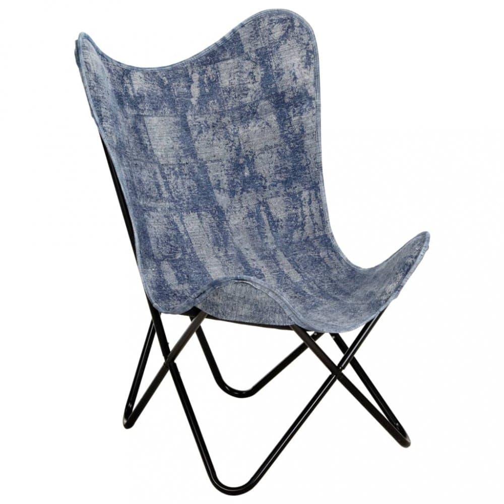 Relaxačné kreslo BUTTERFLY textil / oceľ Dekorhome