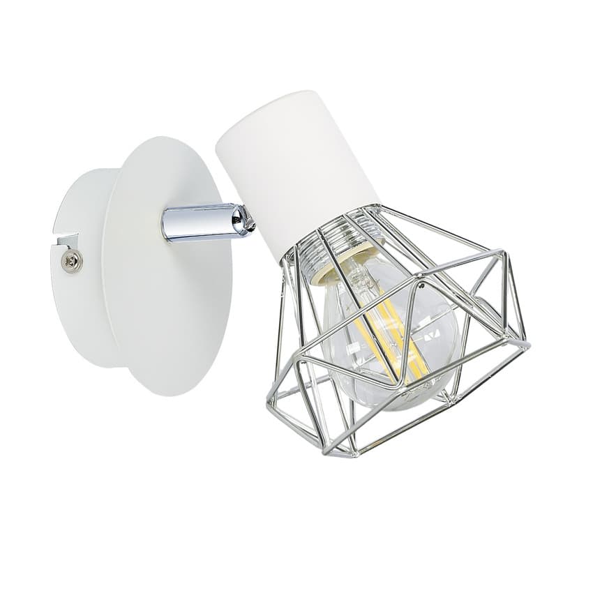 Nástenná lampa 1X40W E14 biele tienidlo chróm VERVE