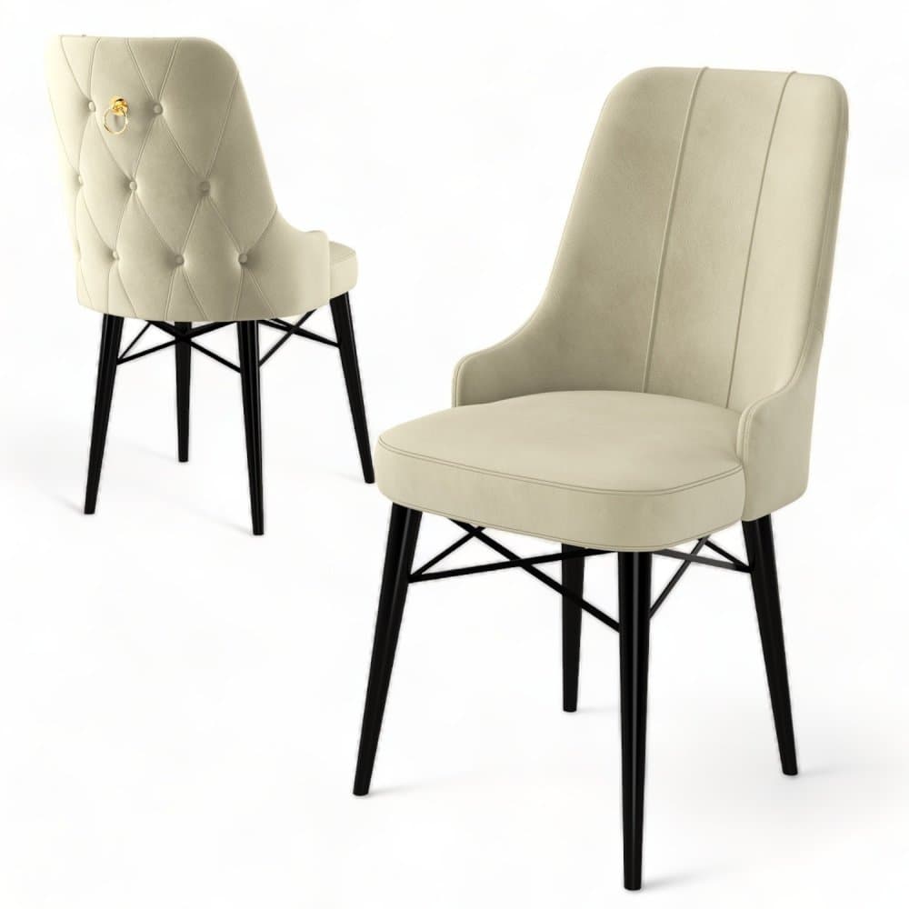 Súprava stoličiek (4 kusy) Pare - Cream, Black