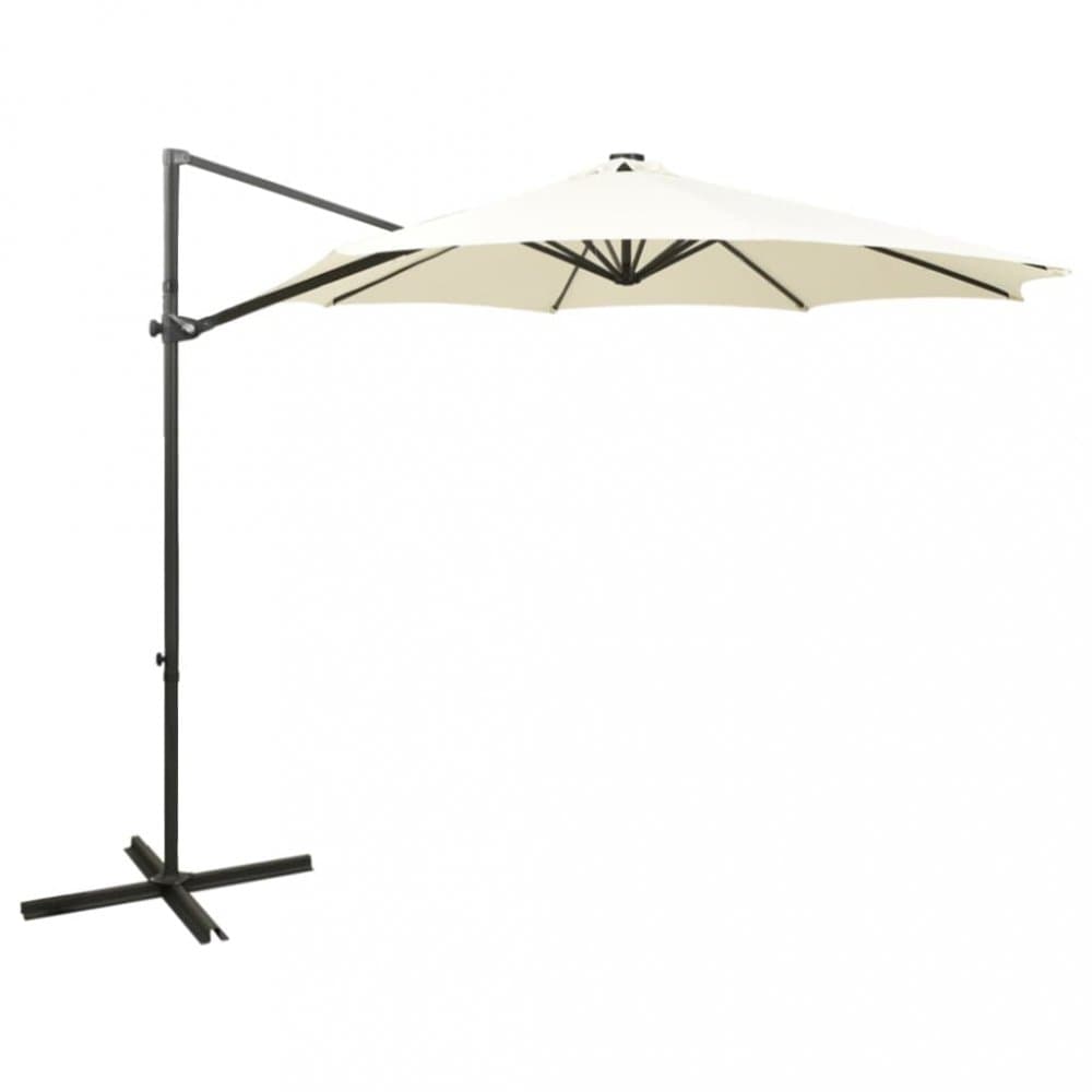 Konzolový slnečník s LED svetlami Ø 300 cm látka/kov Dekorhome