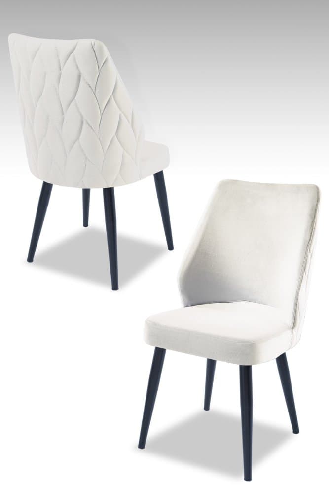 Súprava stoličiek (2 kusy) Pufi - Cream, Black