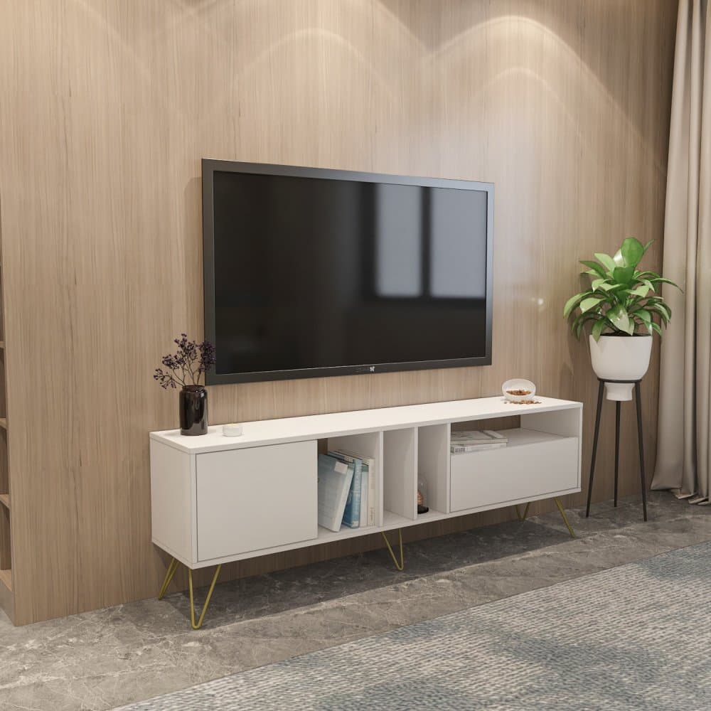 TV stolík Mistico (180) - White, Gold