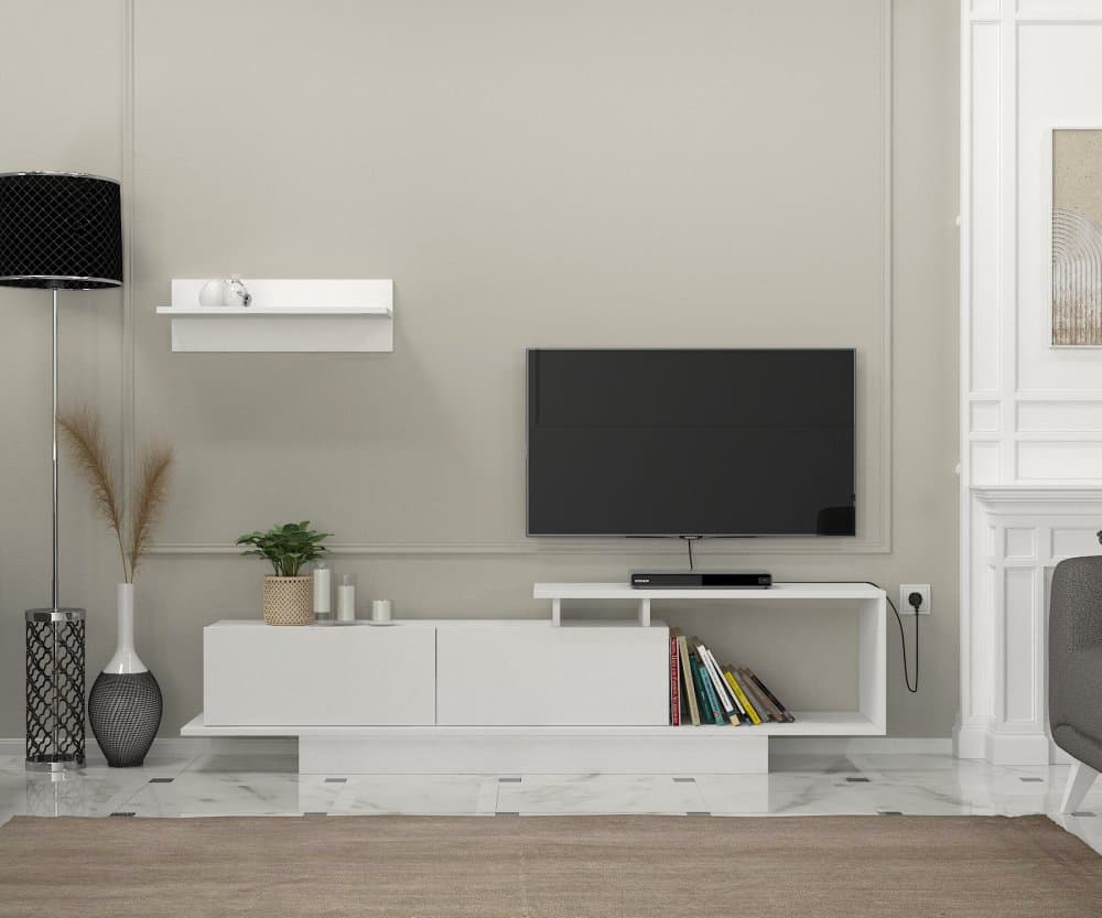 TV skrinka / Obývacia stena Asos - White