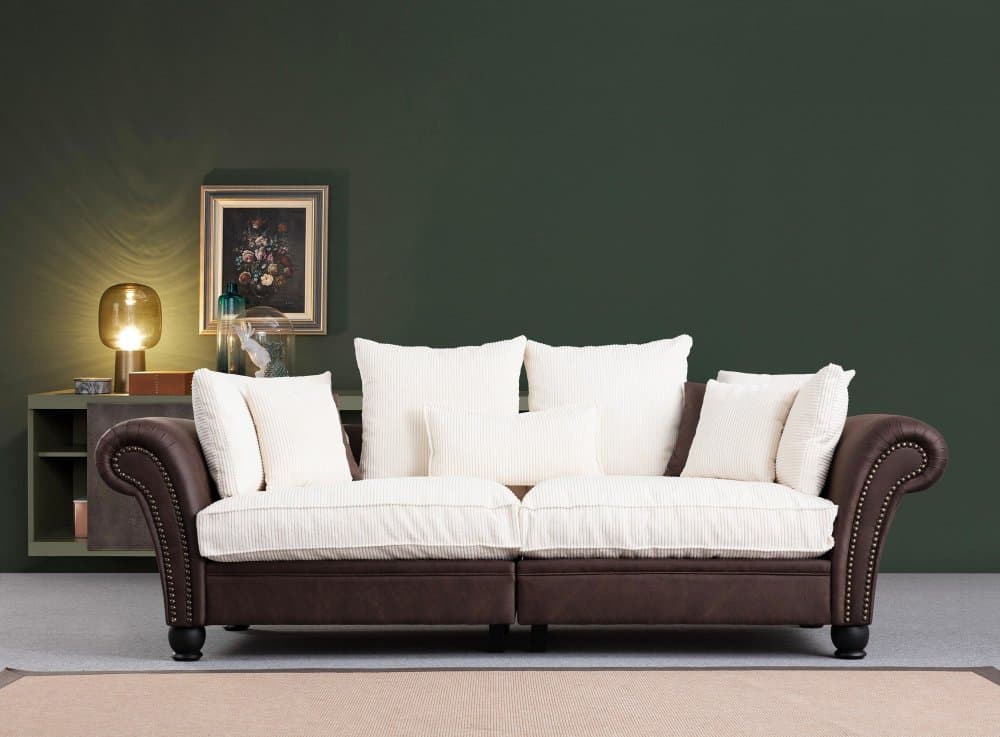 Trojmiestna pohovka Lawrence Lounge - Brown, White