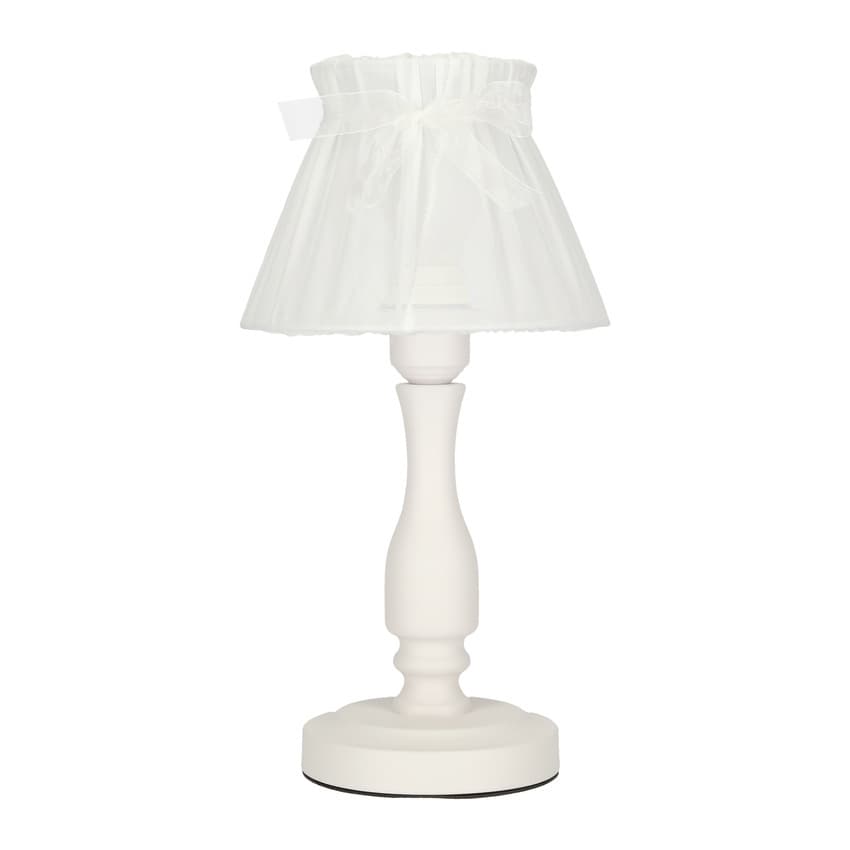 Nočná stolová lampa s bielym organzovým tienidlom 40W E27 Zefir