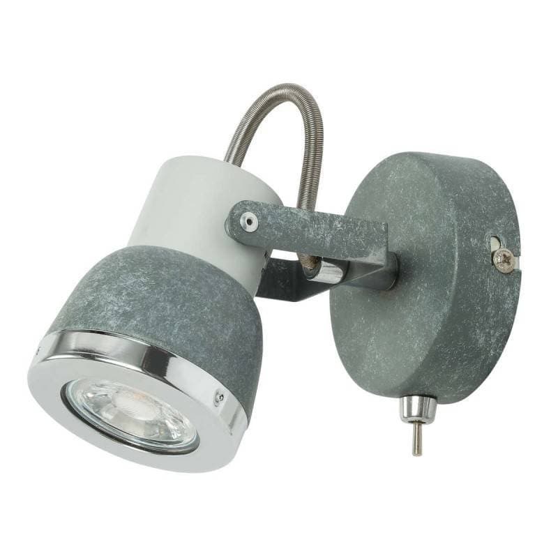 Sivá kovová nastaviteľná nástenná lampa 50W GU10 Sabynio Globo