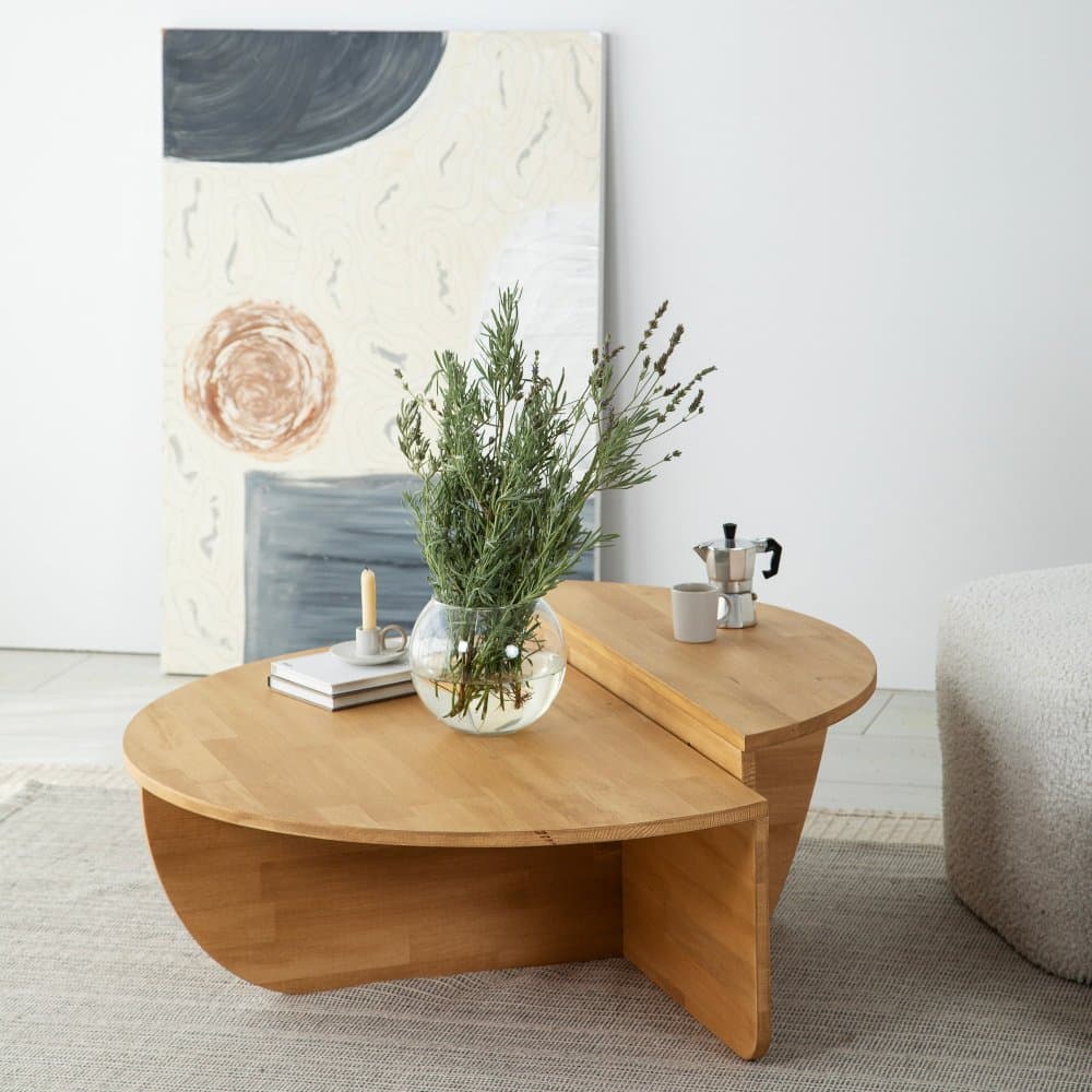 Súprava konferenčných stolíkov Podium Wood - Oak