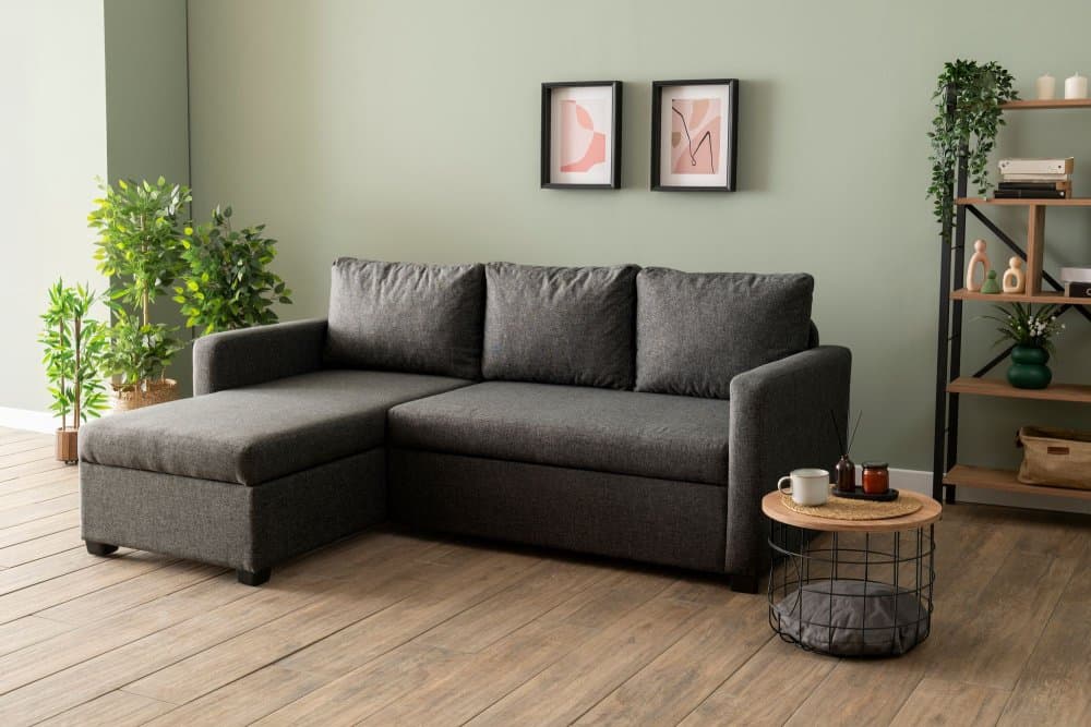 Rohová rozkladacia pohovka Kado - Dark Grey