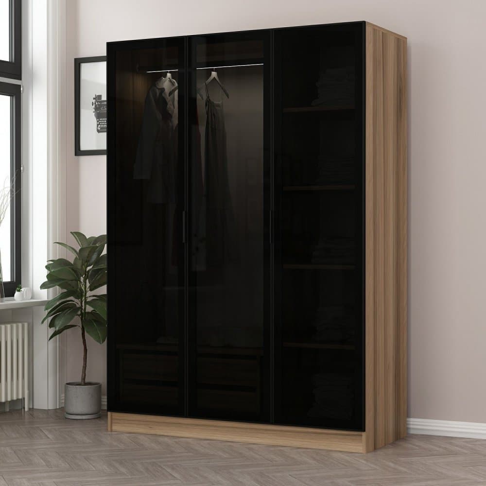 Šatníková skriňa Kale Dark Grey - 2285
