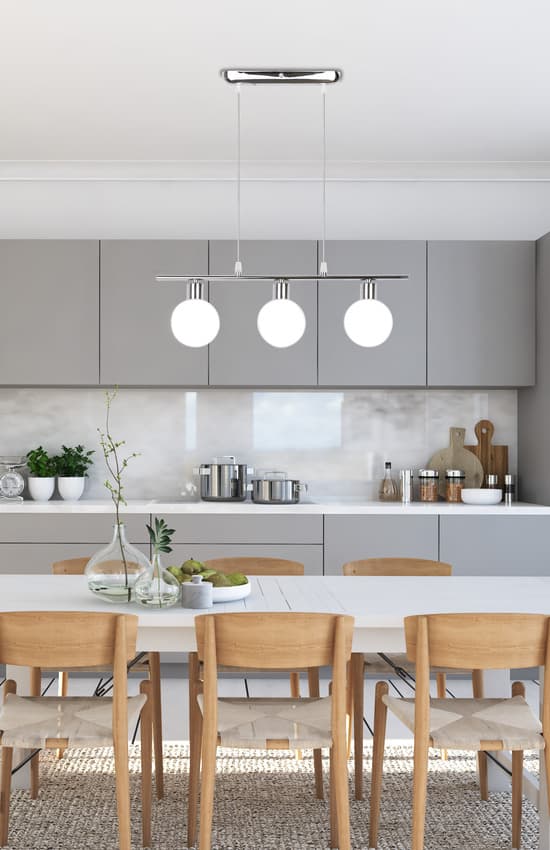 Závesná lampa s chrómovým tienidlom, 3xG9 Oden