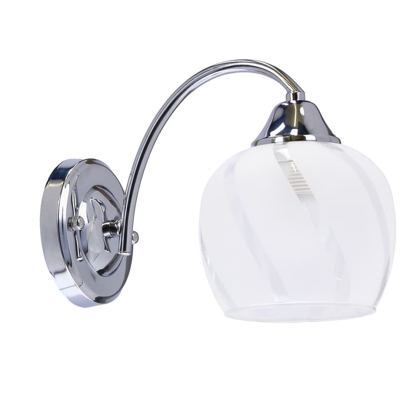 Nástenná lampa Prego chrómová, E27, priehľadné tienidlo