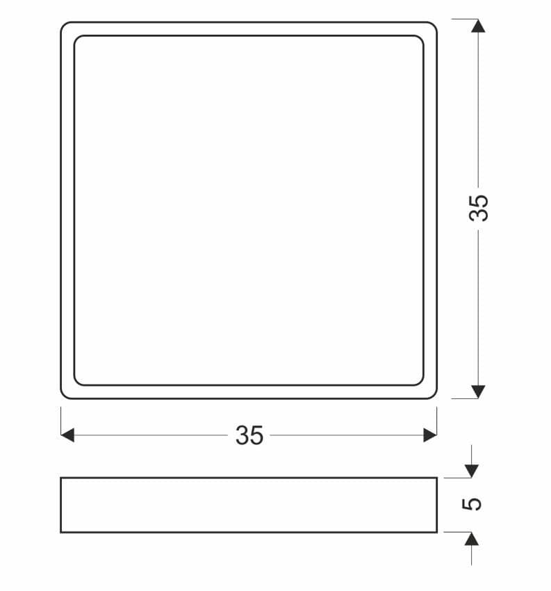 Stropné svietidlo Quattro, štvorcové stropné svietidlo, čierne, 35x35, 18W LED, biele tienidlo 4000K