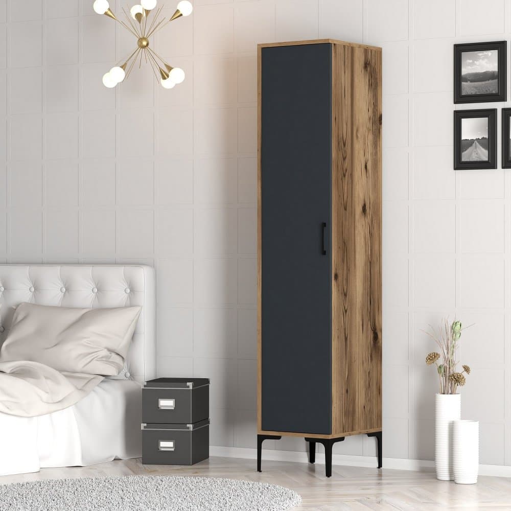 Šatníková skriňa Kumsal S - Walnut, Anthracite