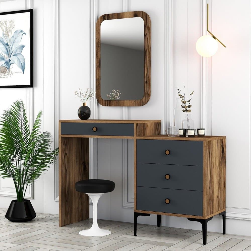 Toaletný stolík Lizbon 543 - Walnut, Anthracite
