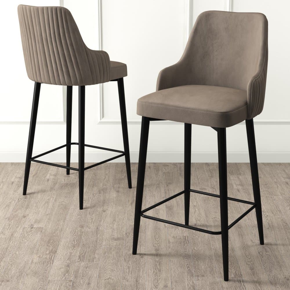 Bar Stool Set (6 Pieces) Enox - Cappuccino, Black