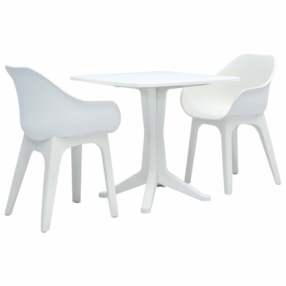 Záhradný bistro set 3 ks biela Dekorhome