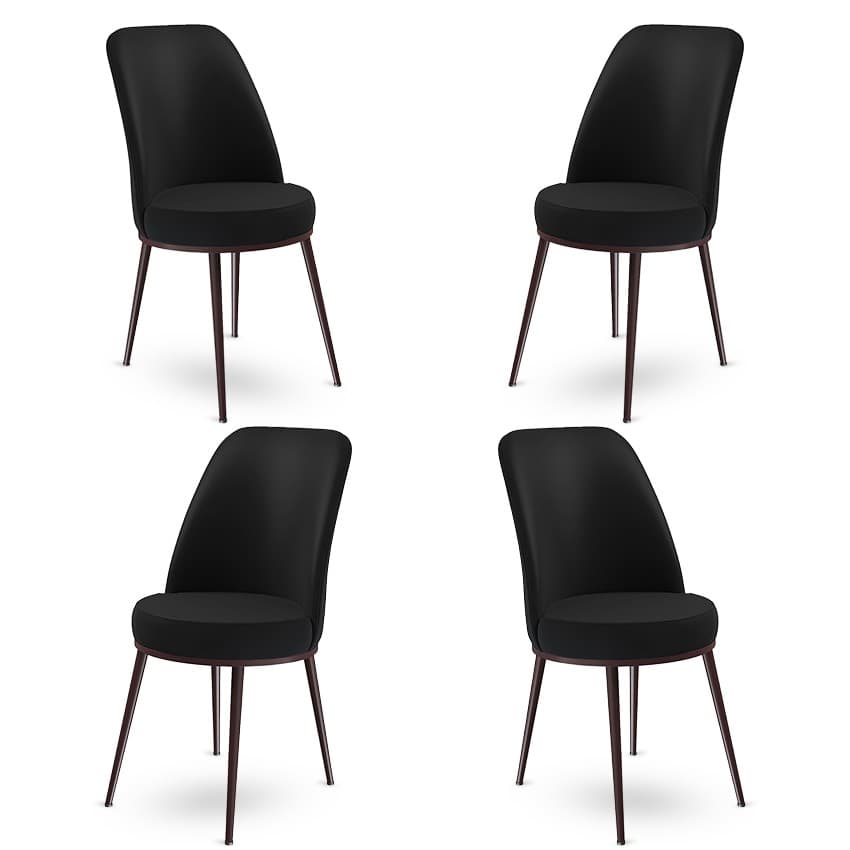 Súprava stoličiek (4 kusy) Dexa - Black, Brown