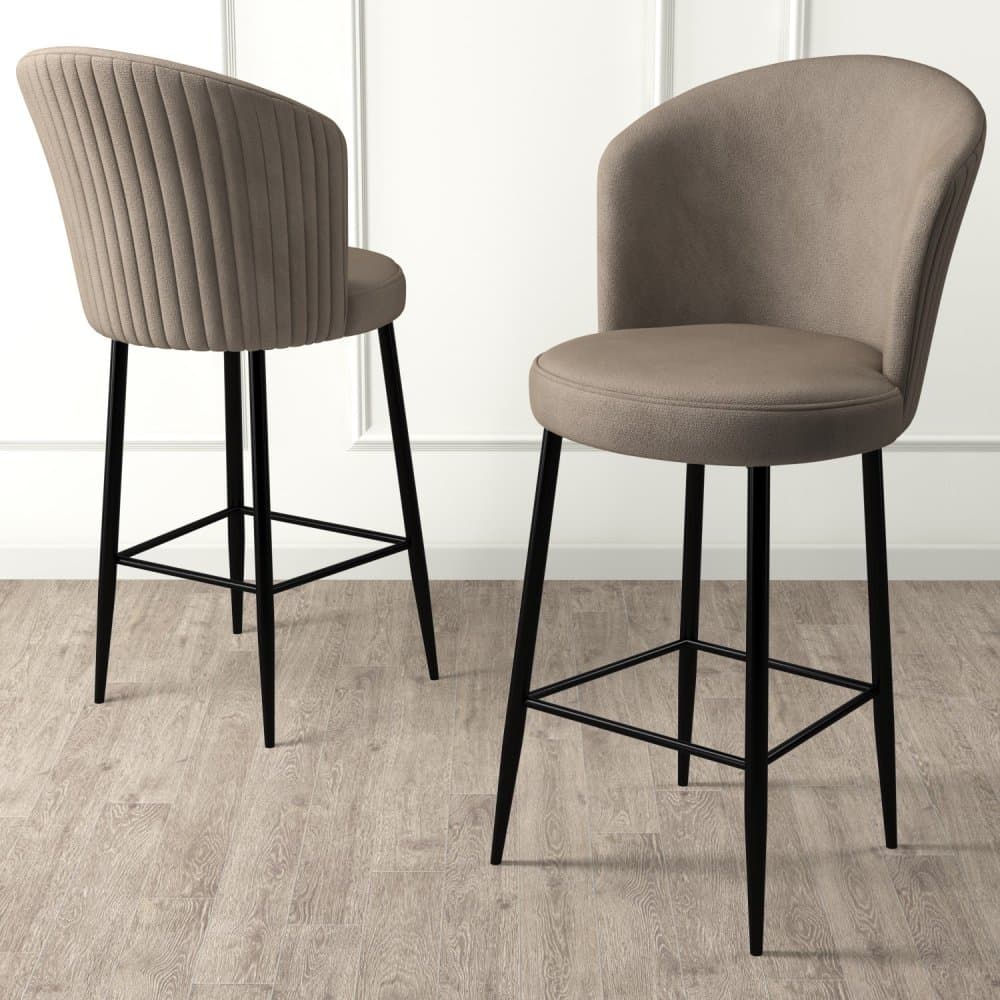 Bar Stool Set (4 Pieces) Alte - Cappuccino, Black