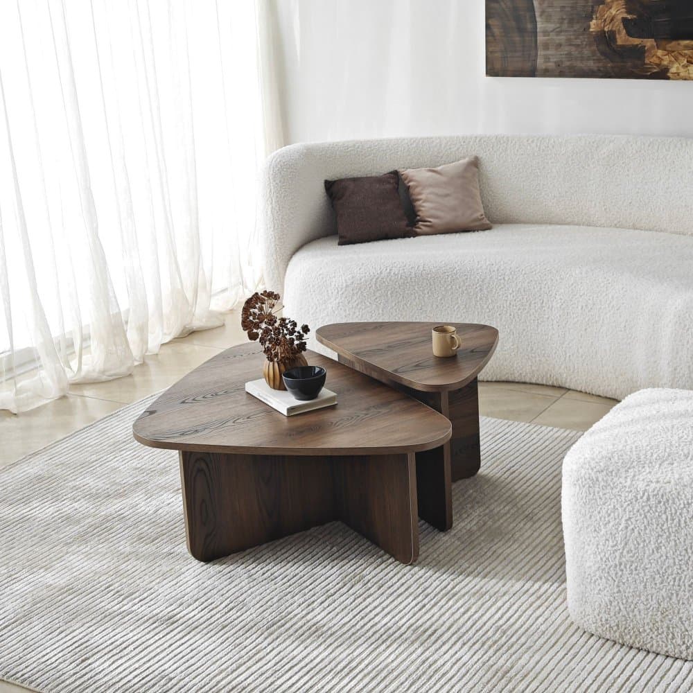 Súprava konferenčných stolíkov Ballare Set - Walnut