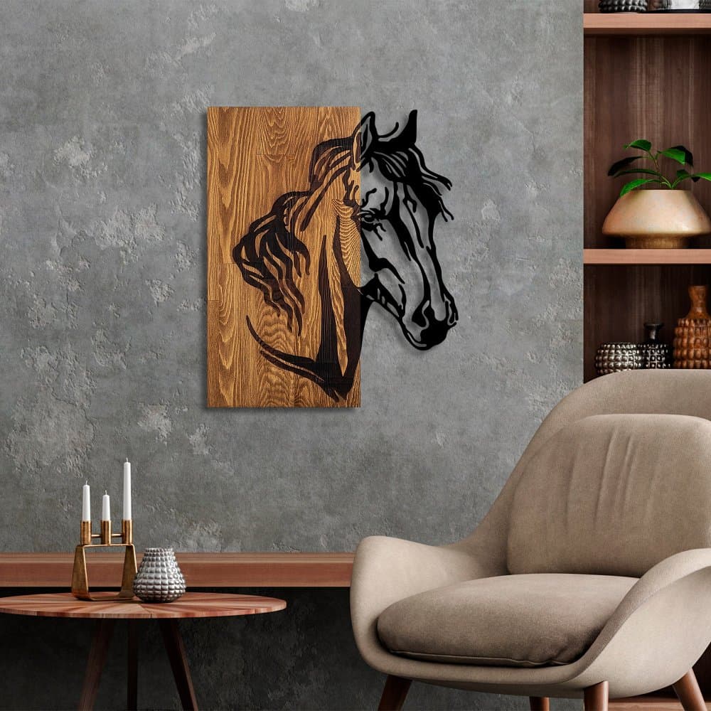 Dekoratívny drevený doplnok na stenu Horse 1