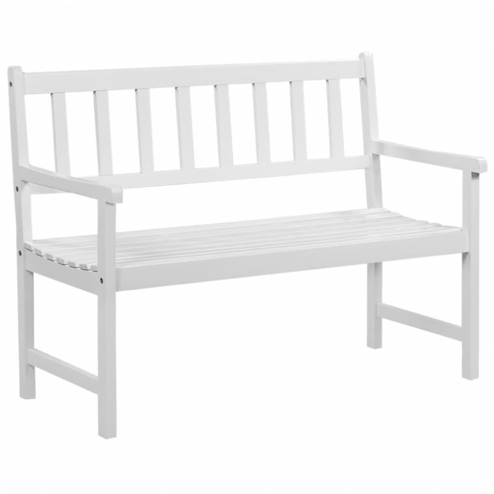 Záhradná lavica 120 cm biela Dekorhome
