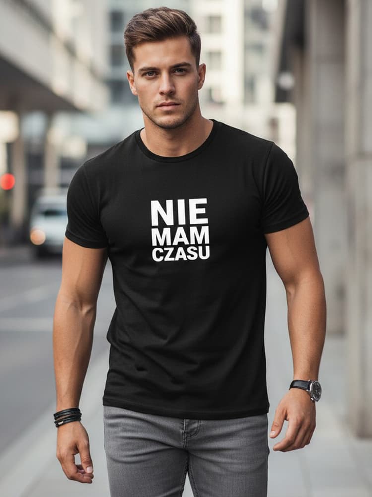Pánske čierne bavlnené tričko s vtipným nápisom NX0114R