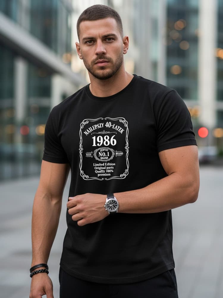 Pánske čierne tričko NAJLEPŠÍ 40-ROČNÝ Dstreet NX0101R