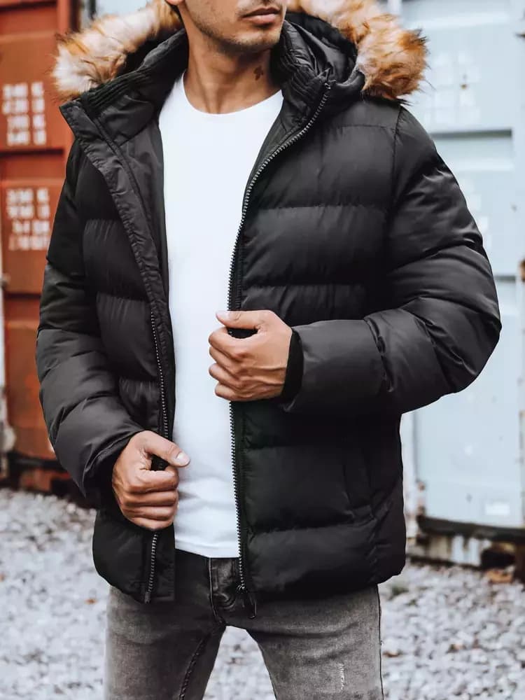Pohodlná čierna bunda pre pánov