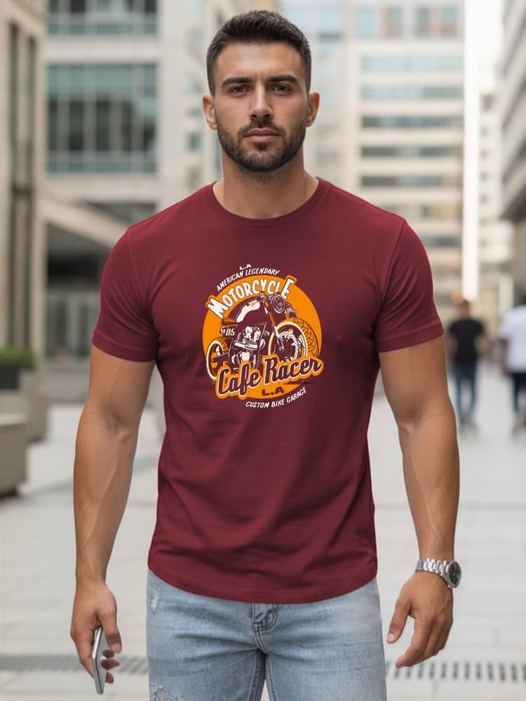 Bedrucktes Herren-T-Shirt kastanienbraun Dstreet NX5095R