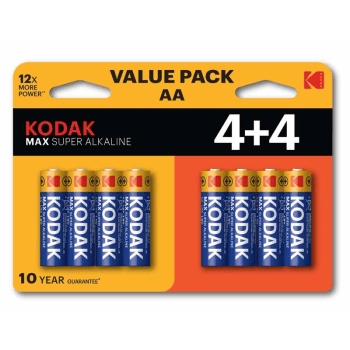 Kodak MAX Alkaline AA LR6 batteries, 4+4 pcs.