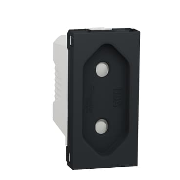 Unica - Zásuvka 230V/10A pre ploché vidlice, Antracit