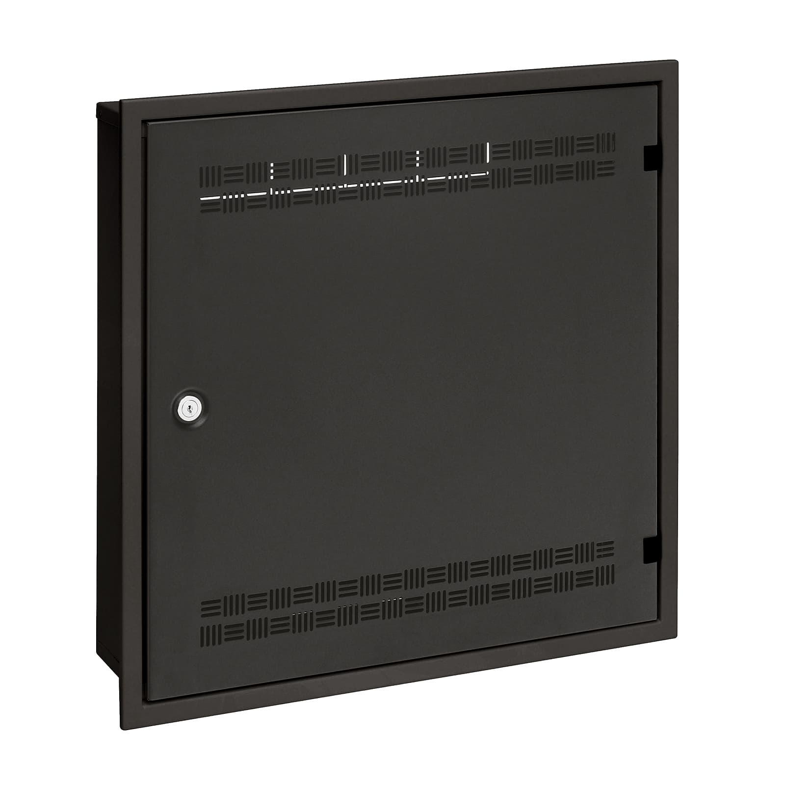 Rozvaděč SOHO LC-18 do zdi s lištami 2U, 4U a 11U, 550x550 černá RAL9005 s rámečkem k zazd