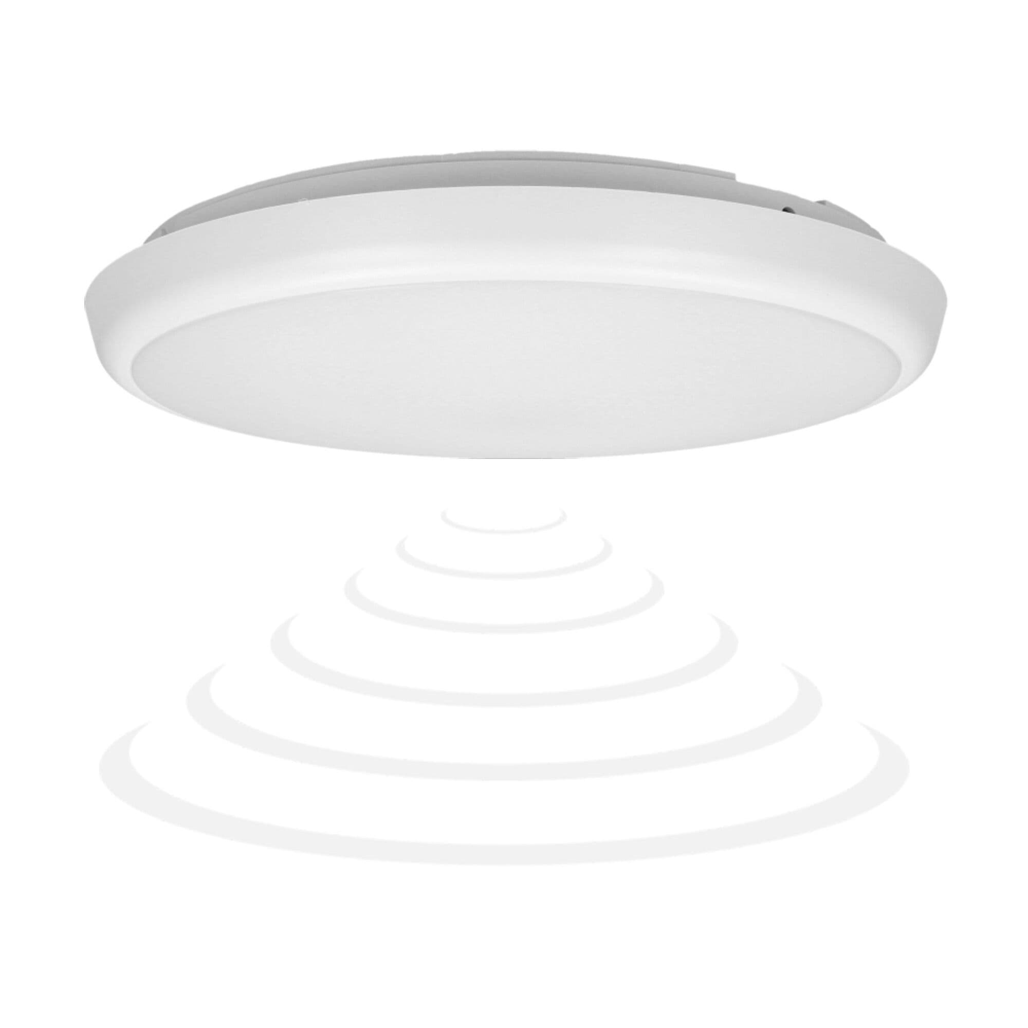 Stropné svietidlo CERS LED s mikrovlnným senzorom, AD-PL-6091WLPMM4, 22W, IP65, biele (Omi