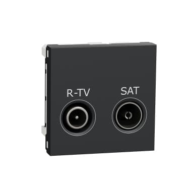 Unica - Zásuvka TV-R/SAT priebežná 11 dB, 2M, Antracit