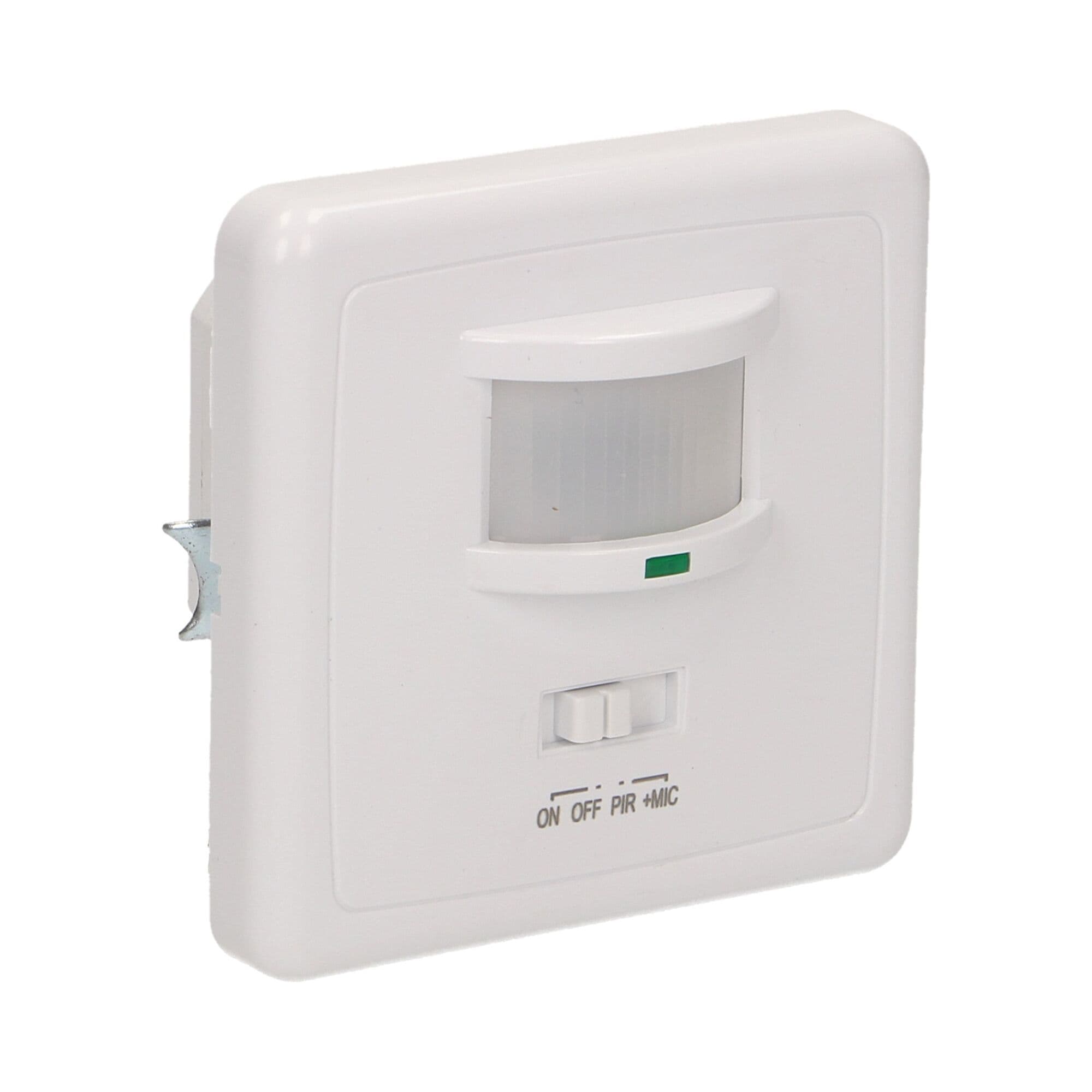 PIR snímač zvuku a pohybu 160° biely, IP20, 40-500W