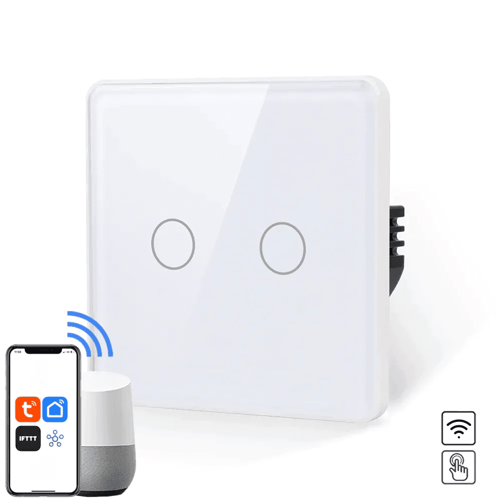 Revolo Touch WiFi dotykový vypínač č.5 (L+N) - Biely zaoblený