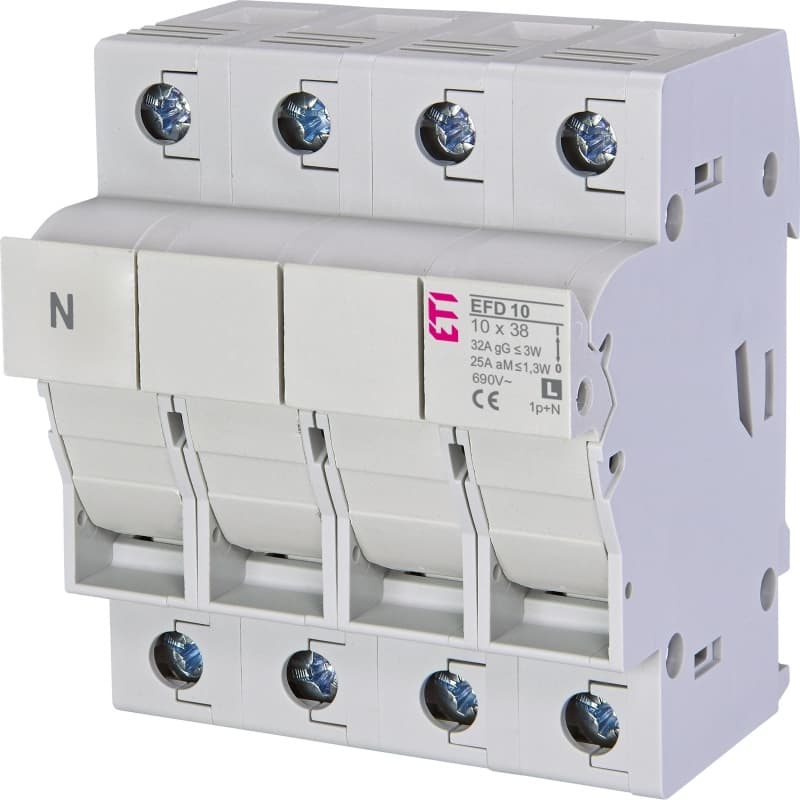 Poistkový odpojovač EFD 10 3-pólový+NL 32A 690V pre CH10 gG/aM (ETI)