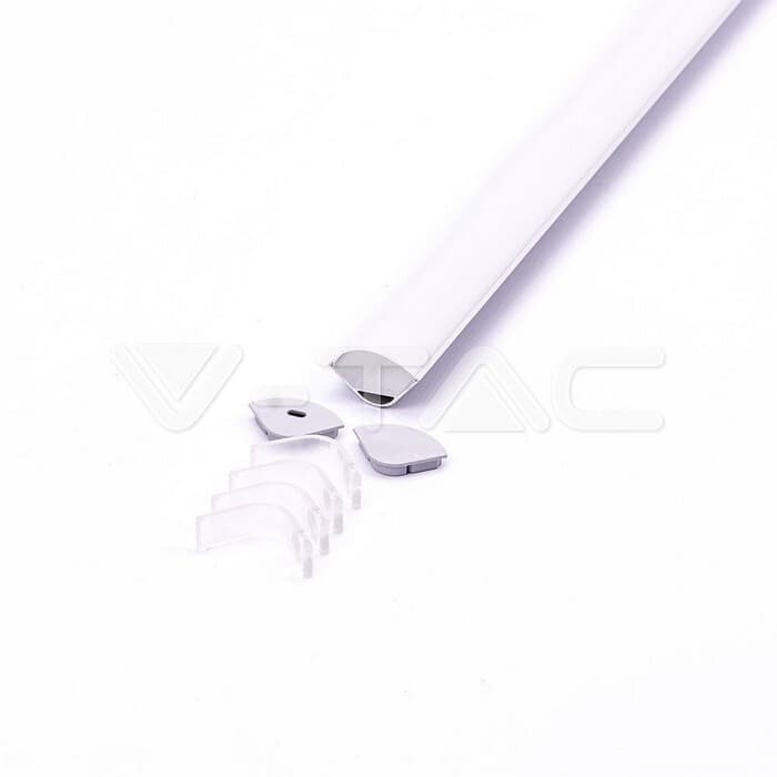 Profil LED hliníkový rohový oblý do sadrokartónu, strieborný VT-8105 (V-TAC)