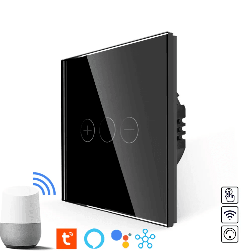 Revolo Touch WiFi dotykový stmievač trojtlačidlový č.1 - Čierny
